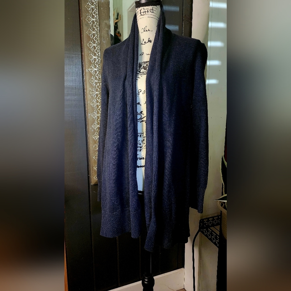 CAbi Dark Blue Open Front Cardigan